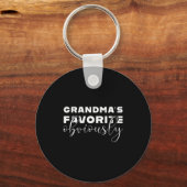 Grandma's Favorite T, Grandson Or Granddaughter  Sleutelhanger (Voorkant)
