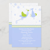 Grandma's First (Blue) Baby shower Invitation Kaart (Voorkant / Achterkant)