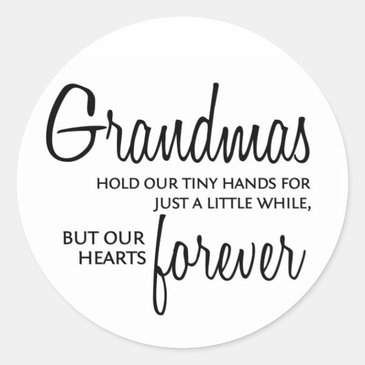 Grandmas Forever Black Ronde Sticker (Voorkant)