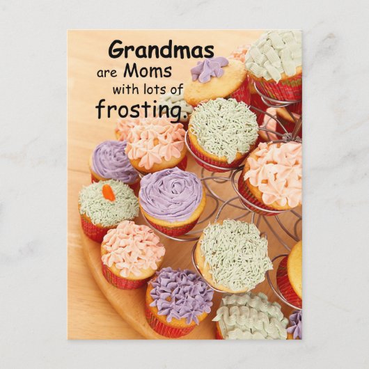 Grandmas Frosting Moederdag Cupcakes Briefkaart (Voorkant)