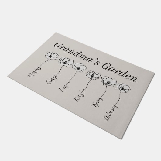 Grandma's Garden Magnolia Flowers Custom Grandkid Deurmat (Schuin)