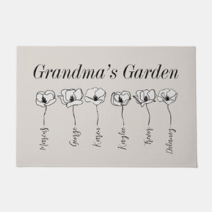 Grandma's Garden Magnolia Flowers Custom Grandkid Deurmat