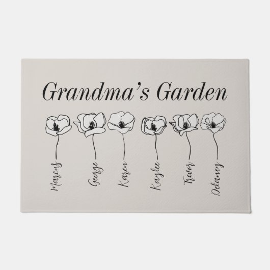 Grandma's Garden Magnolia Flowers Custom Grandkid Deurmat (Voorkant)