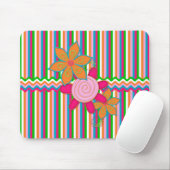 Grandmas Garden Stripes Mousepad Muismat (Met muis)
