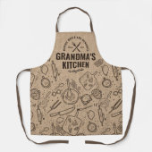 Grandmas Gift Nana Burlap Kitchen Baking Apron  Schort (Voorkant)