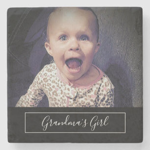 Grandmas Girl Custom Photo Stenen Onderzetter