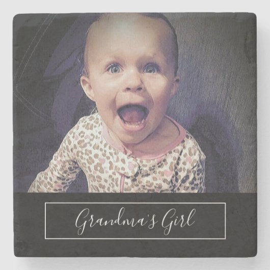 Grandmas Girl Custom Photo Stenen Onderzetter (Voorkant)