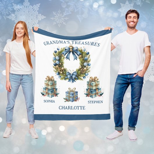 Grandma's Grandkids Names Blanket Fleece Deken