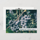 Grandma's Grape Jelly Recipe Paarse Grapes Jam Briefkaart (Voorkant / Achterkant)