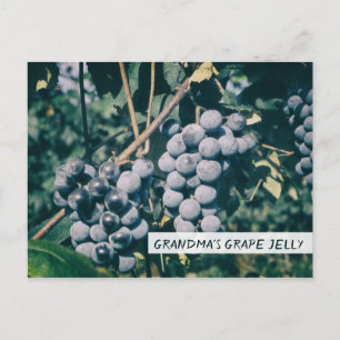 Grandma's Grape Jelly Recipe Paarse Grapes Jam Briefkaart