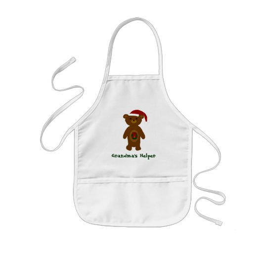 Grandma's Helper Christmas Apron - Kids' Apron Kinder Schort (Voorkant)