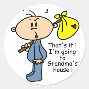 Grandma's House Baby (BLUE) Ronde Sticker