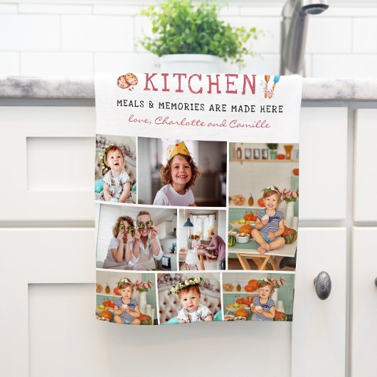 Grandma's Kitchen | 8 Foto gepersonaliseerd Theedoek