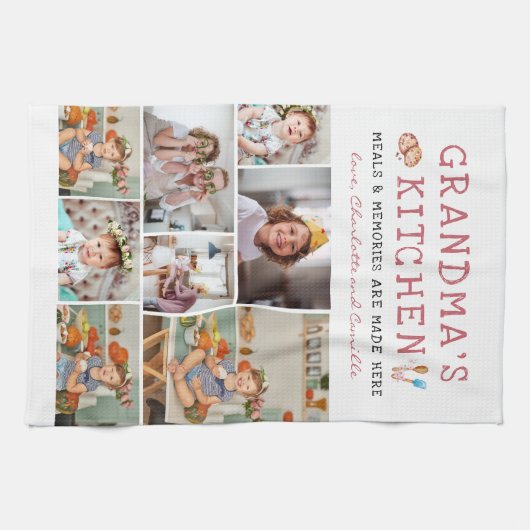 Grandma's Kitchen | 8 Foto gepersonaliseerd Theedoek (Horizontaal)