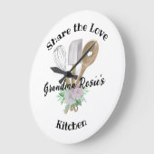 Grandma's Kitchen | Deel de Liefde Gepersonaliseer Grote Klok (Hoek)