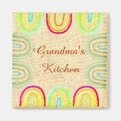 Grandma's Kitchen Folk Rainbow Pattern Magneet (Voorkant)