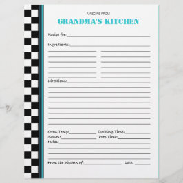 Grandma's Kitchen Gecontkered Recipe Stencil