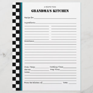 Grandma's Kitchen Gecontkered Recipe Stencil