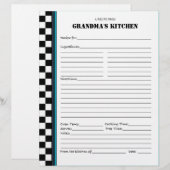 Grandma's Kitchen Gecontkered Recipe Stencil (Voorkant / Achterkant)