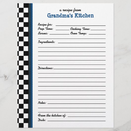 Grandmas Kitchen Gecontroleerde Blue Accent Recipe (Voorkant)