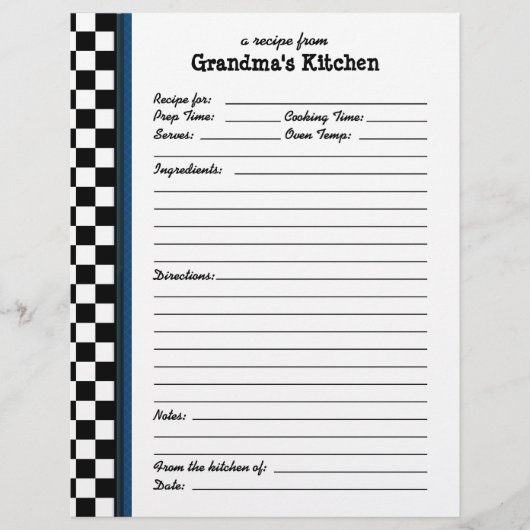 Grandmas Kitchen Gecontroleerde Blue Accent Recipe (Voorkant)