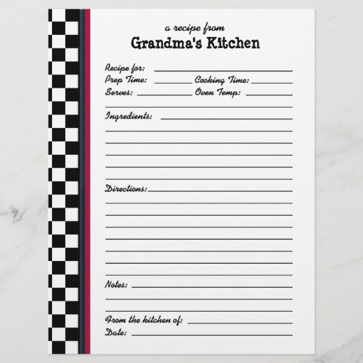 Grandmas Kitchen Gecontroleerde Red Accent Recippa (Voorkant)