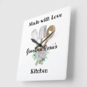 Grandma's Kitchen | Gemaakt met persoonlijke liefd Vierkante Klok (Hoek)