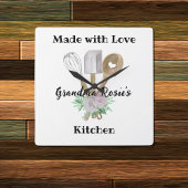 Grandma's Kitchen | Gemaakt met persoonlijke liefd Vierkante Klok