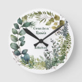 Grandma's Kitchen | Gepersonaliseerde Waterverf Wr Ronde Klok (Voorkant)