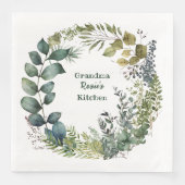 Grandma's Kitchen | Gepersonaliseerde Waterverf Wr Servet (Voorkant)