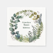 Grandma's Kitchen | Gepersonaliseerde Waterverf Wr Servet (Voorkant)