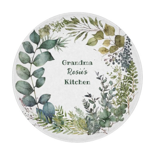 Grandma's Kitchen | Gepersonaliseerde Waterverf Wr Snijplank (Voorkant)