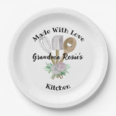 Grandma's Kitchen | Made with Love Personalized Papieren Bordje (Voorkant)