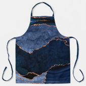 Grandmas Kitchen Marble Agate Roos Gold Navy Blue Schort (Voorkant)