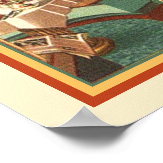 Grandmas Kitchen, midden eeuw Modern Retro Kitsch Poster (Hoek)