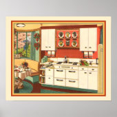 Grandmas Kitchen, midden eeuw Modern Retro Kitsch Poster (Voorkant)