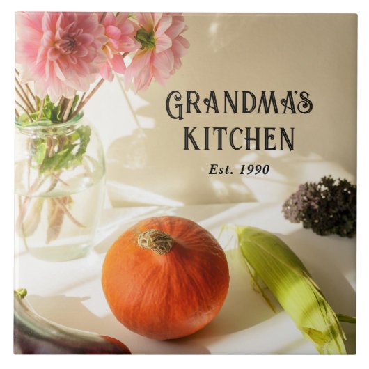 Grandma's Kitchen Personalized Ceramic Tile Gift Tegeltje (Voorkant)