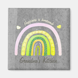 Grandma's Kitchen Rainbow 'Happiness is Homemade'  Magneet
