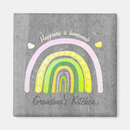 Grandma's Kitchen Rainbow 'Happiness is Homemade'  Magneet (Voorkant)