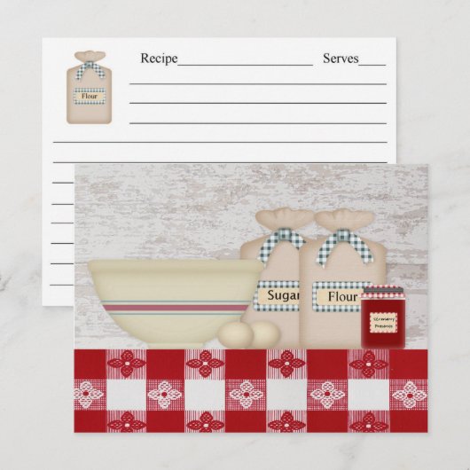 Grandma's Kitchen Recipe Card Briefkaart (Voorkant / Achterkant)