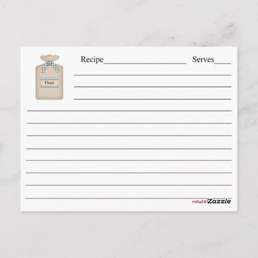 Grandma's Kitchen Recipe Card Briefkaart (Achterkant)