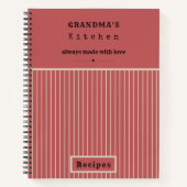 Grandma's Kitchen  Stripe Custom Recipe Notitieboek (Voorkant)