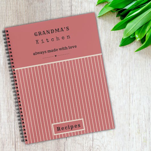 Grandma's Kitchen  Stripe Custom Recipe Notitieboek