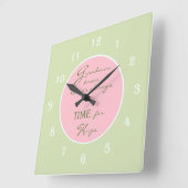 Grandmas Know Er is altijd Time Wall Clock Vierkante Klok (Hoek)