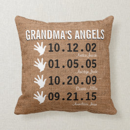 Grandma's Little Angels - 4 kleinkinderen - Burlap Kussen