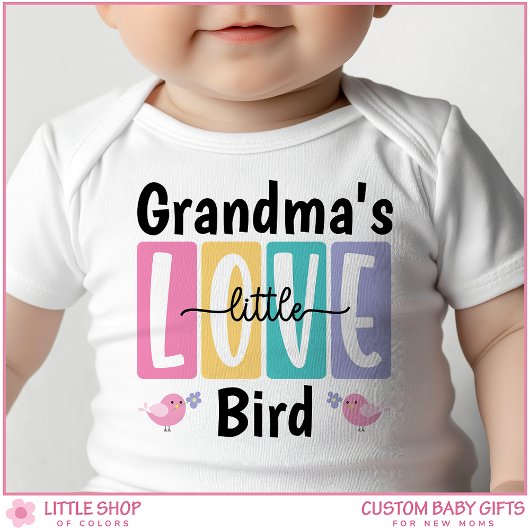 Grandma's Little Love Bird Custom Girl's Romper