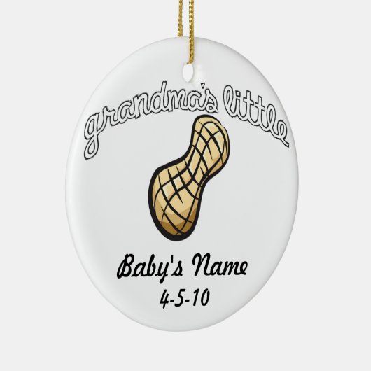 Grandma's Little Peanut - Jouw naam Keramisch Ornament (Rechts)