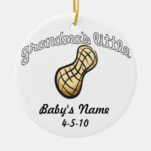 Grandma's Little Peanut - Jouw naam Keramisch Ornament (Voorkant)