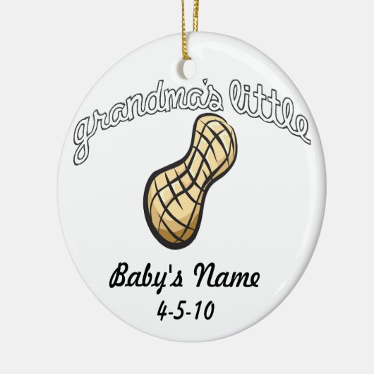 Grandma's Little Peanut - Jouw naam Keramisch Ornament (Links)