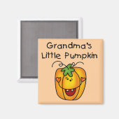Grandma's Little Pumpkin T-shirts en giften Magneet (Voorkant / Achterkant)
